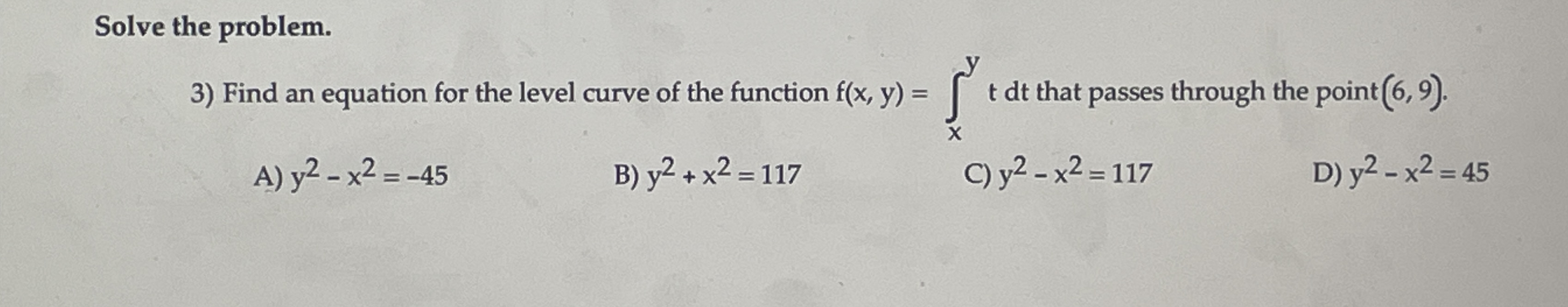 Solve the problem. Find an equation for the level