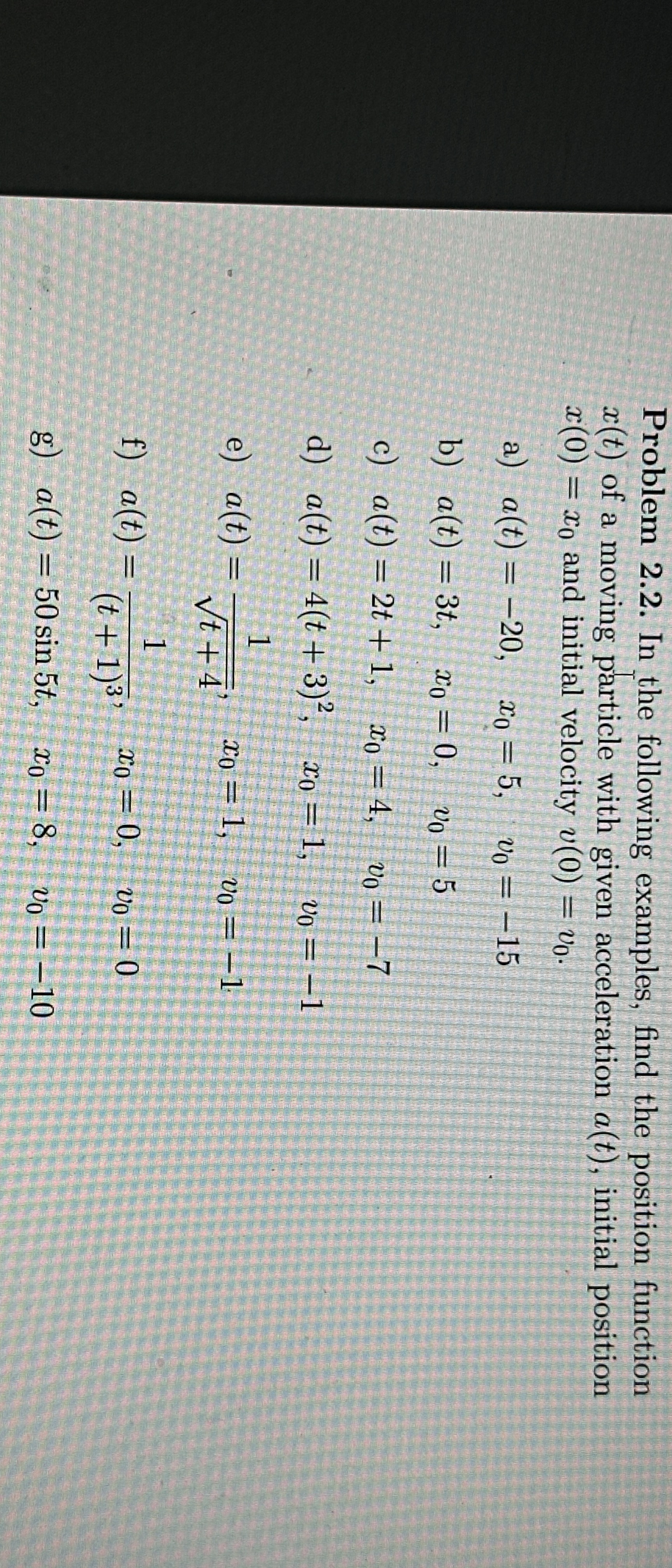 Problem 2 . 2 . In the following examples, find
