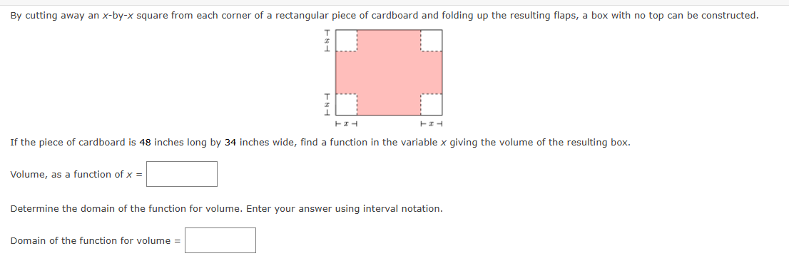 By cutting away an \ ( x \ ) - by - \ ( x \ )