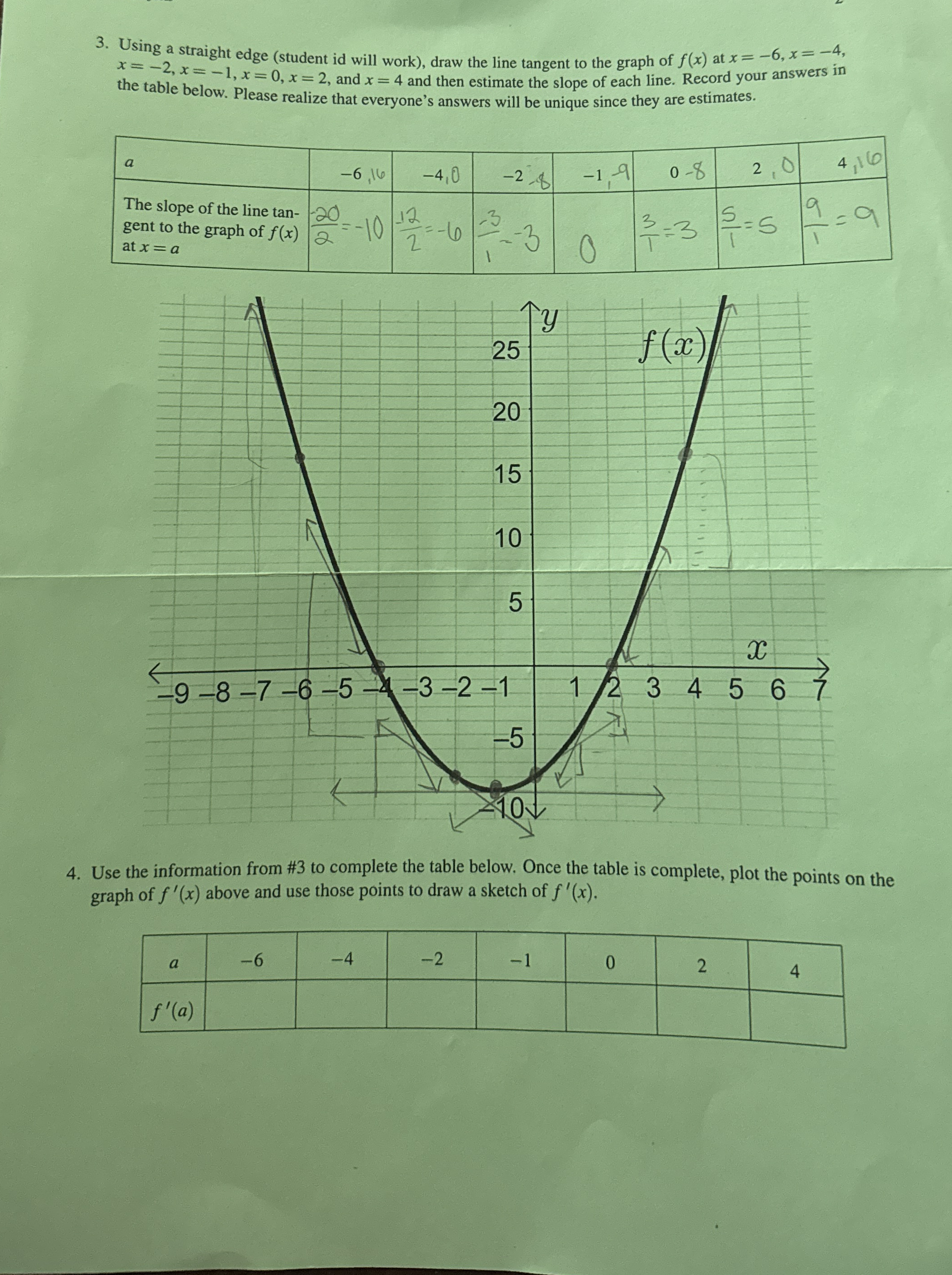 Using a straight edge ( student id will work ) ,