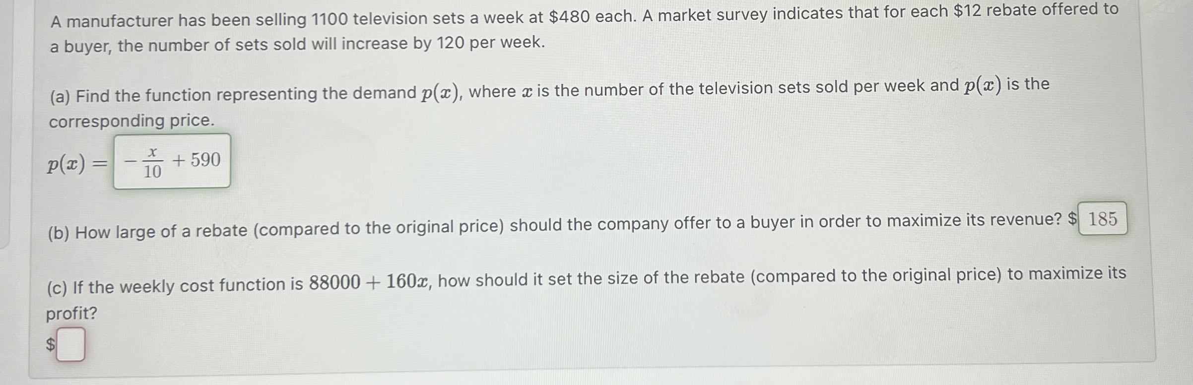 A manufacturer has been selling 1 1 0 0