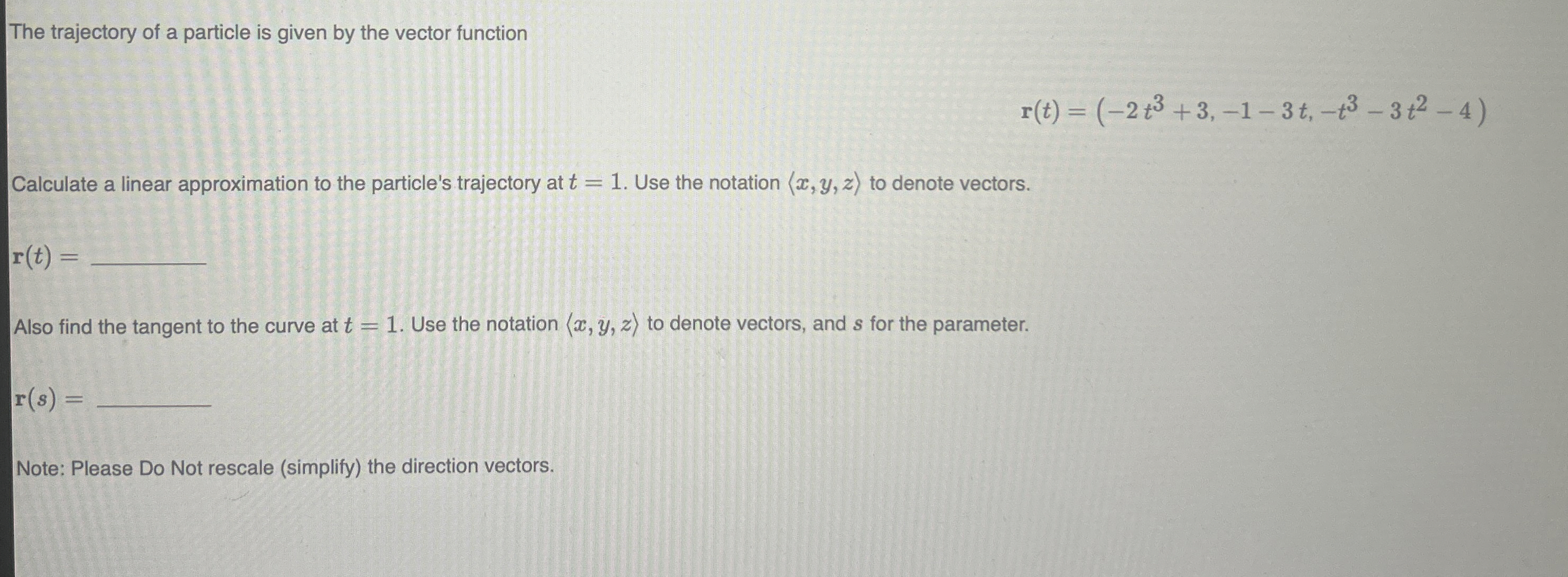 The trajectory of a particle is given by the