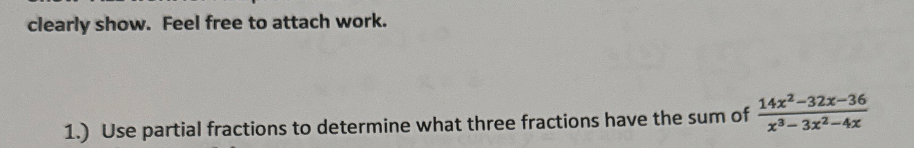 1 . ) Use partial fractions to determine what