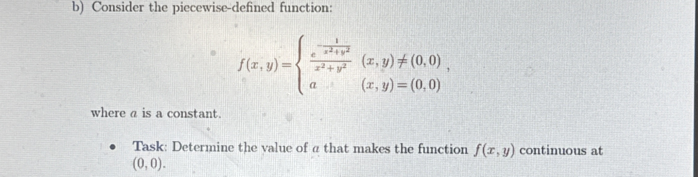b ) Consider the piecewise - defined function: f