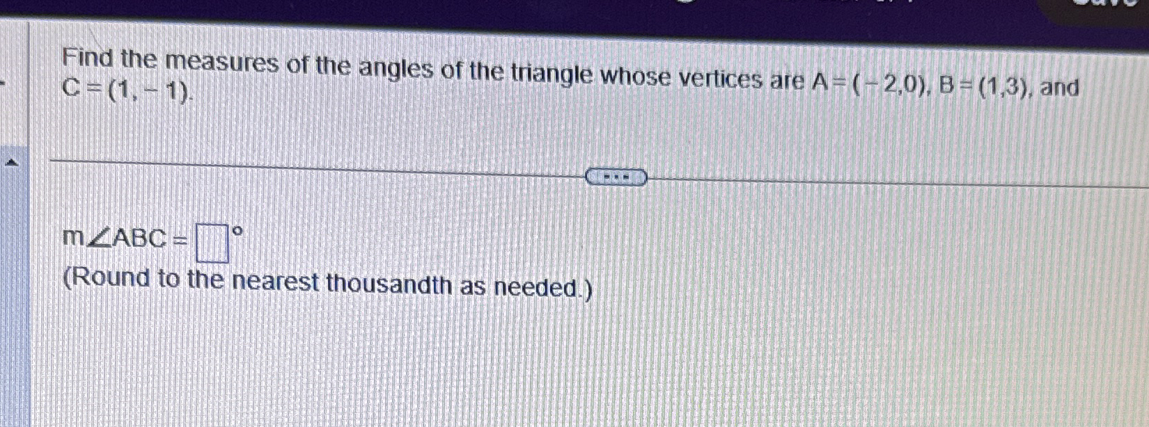Find the measures of the angles of the triangle
