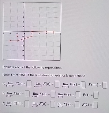 Evaluate each of the following expressions. Note: