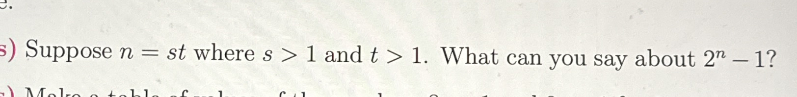 Suppose n = st where s  style=