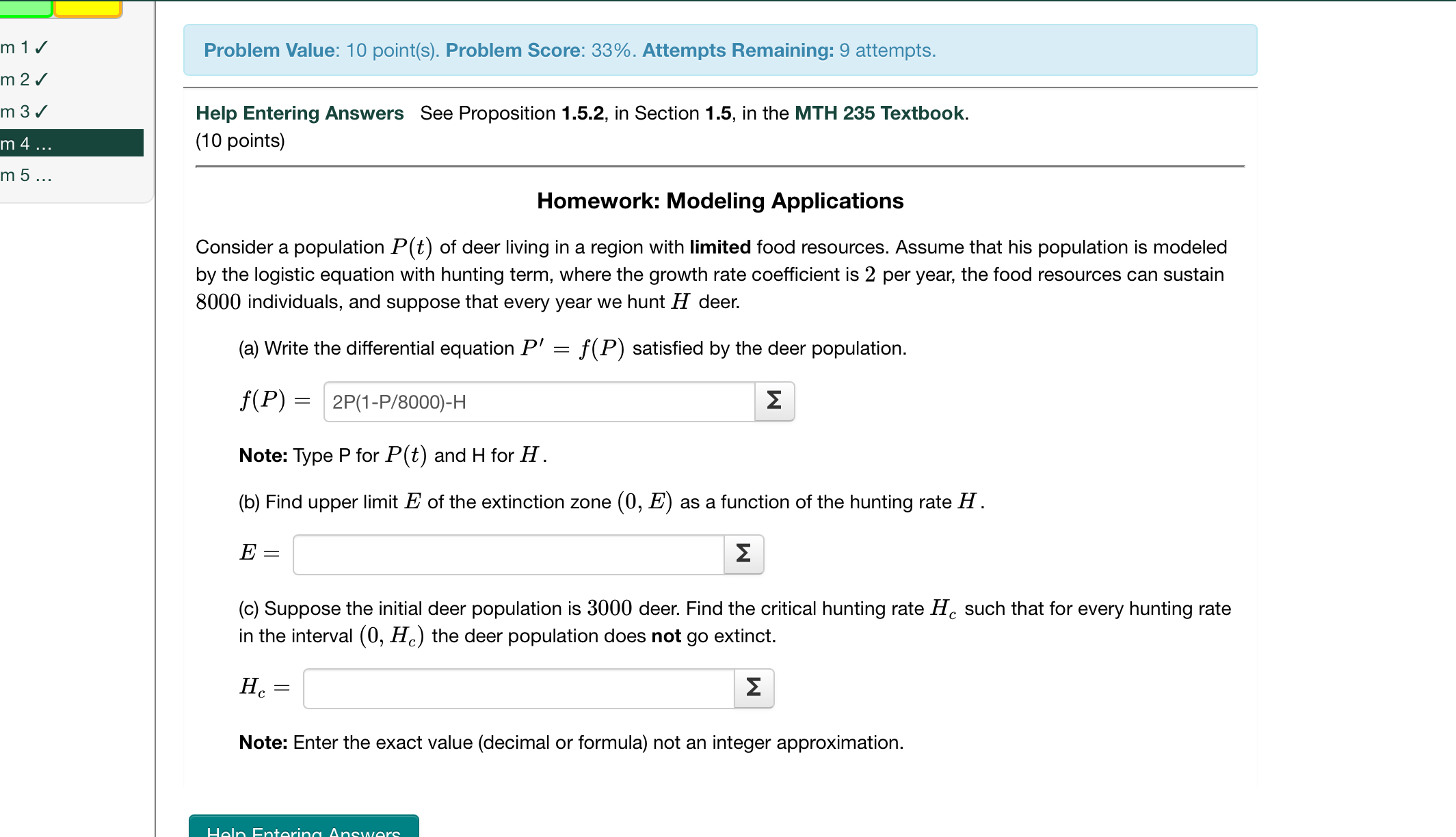 Problem Value: 1 0 point ( s ) . Problem Score: 3