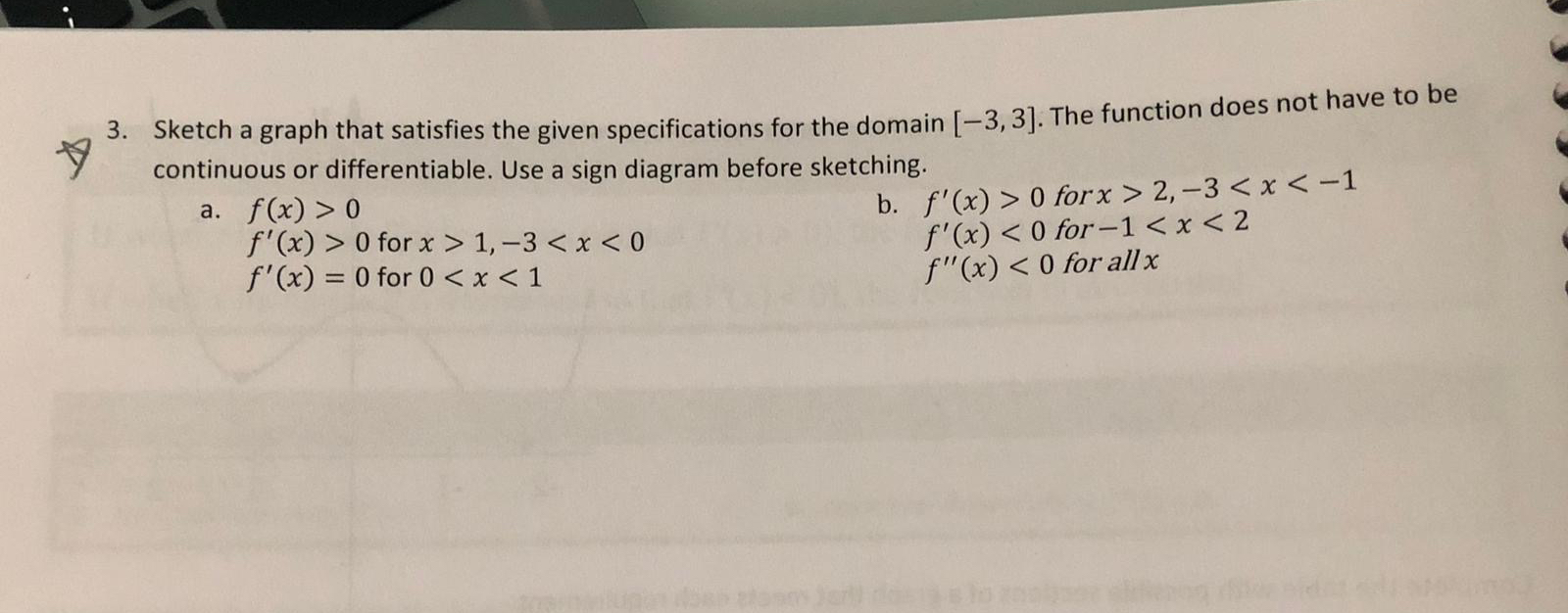 Sketch a graph that satisfies the given
