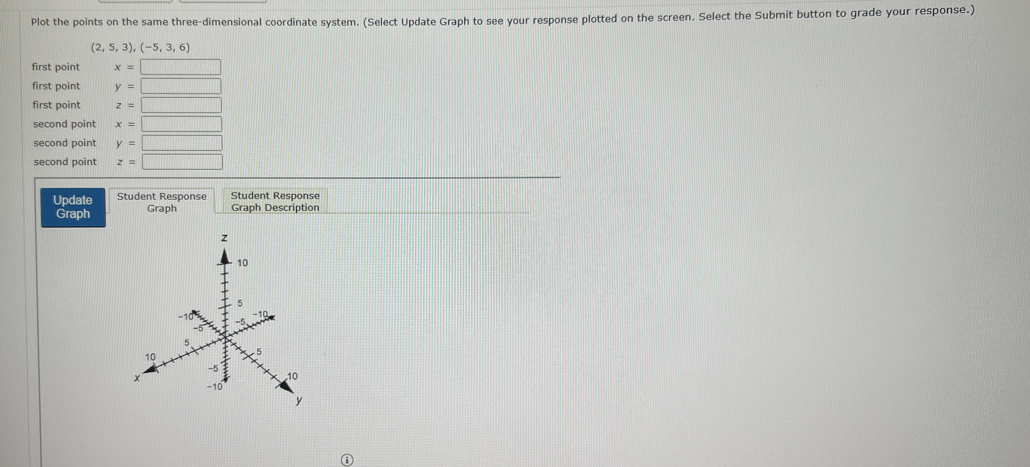 Plot the points on the same three - dimensional