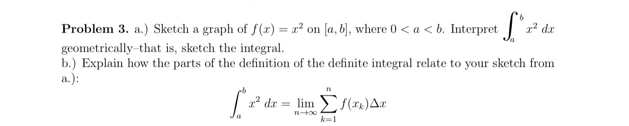 Problem 3 . a . ) Sketch a graph of f ( x ) = x 2