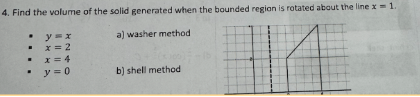 Find the volume of the solid generated when the
