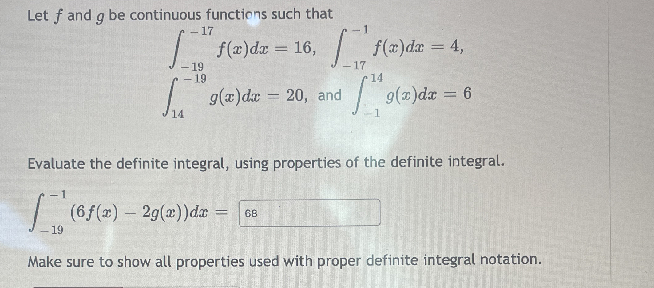 Let f and g be continuous functions such that - 1