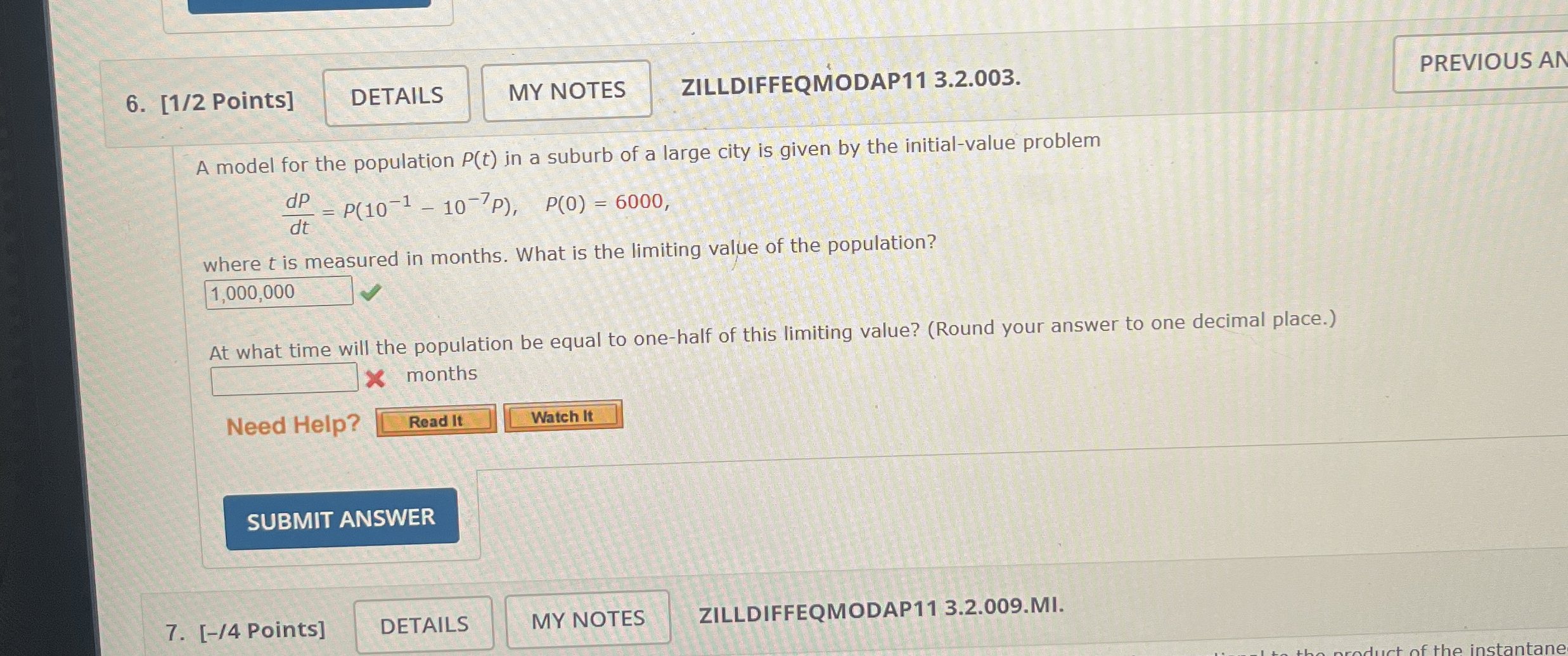 [ 1 / 2 Points ] ZILLDIFFEQM ODAP 1 1 3 . 2 . 0 0