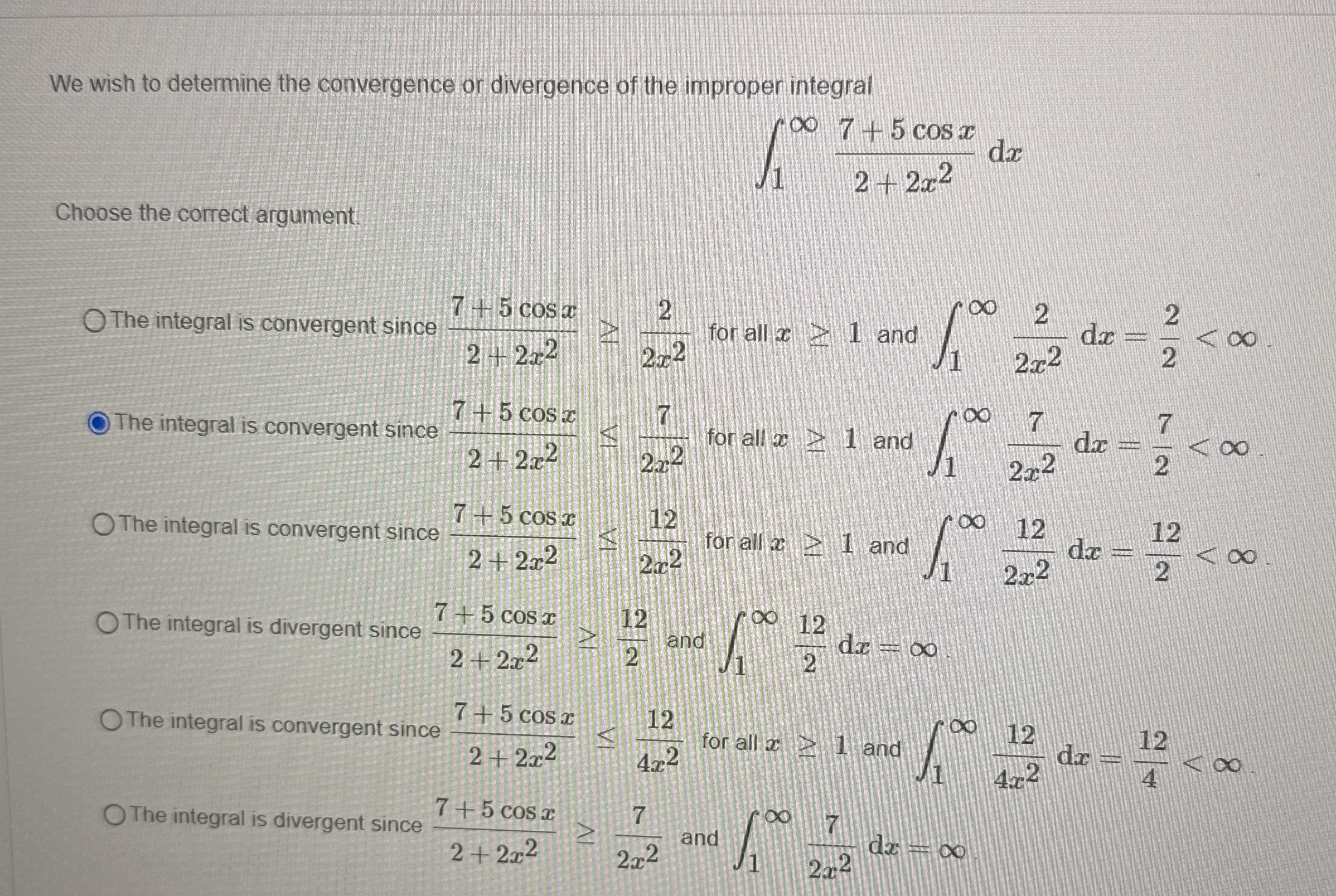 We wish to determine the convergence or