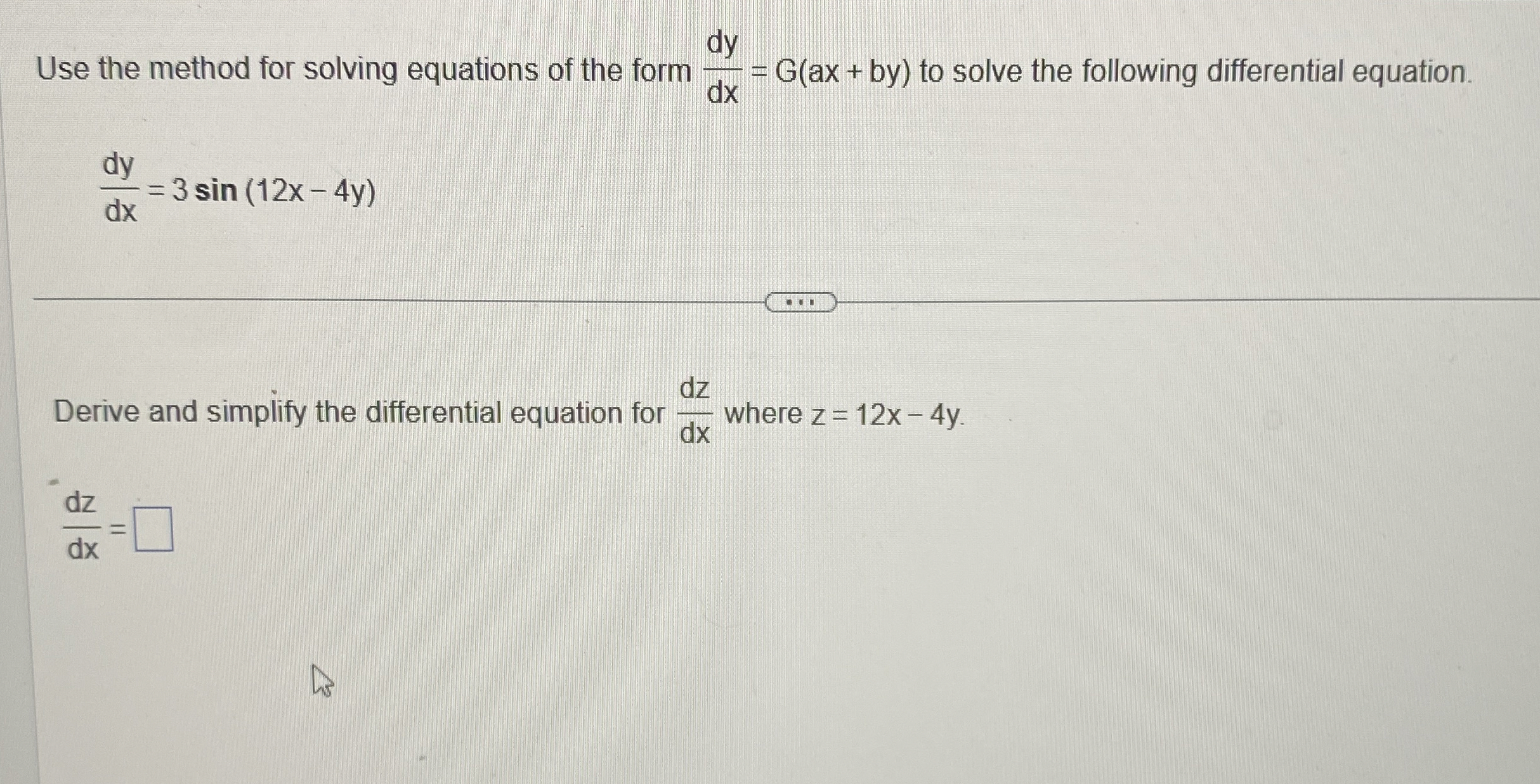 Use the method for solving equations of the form