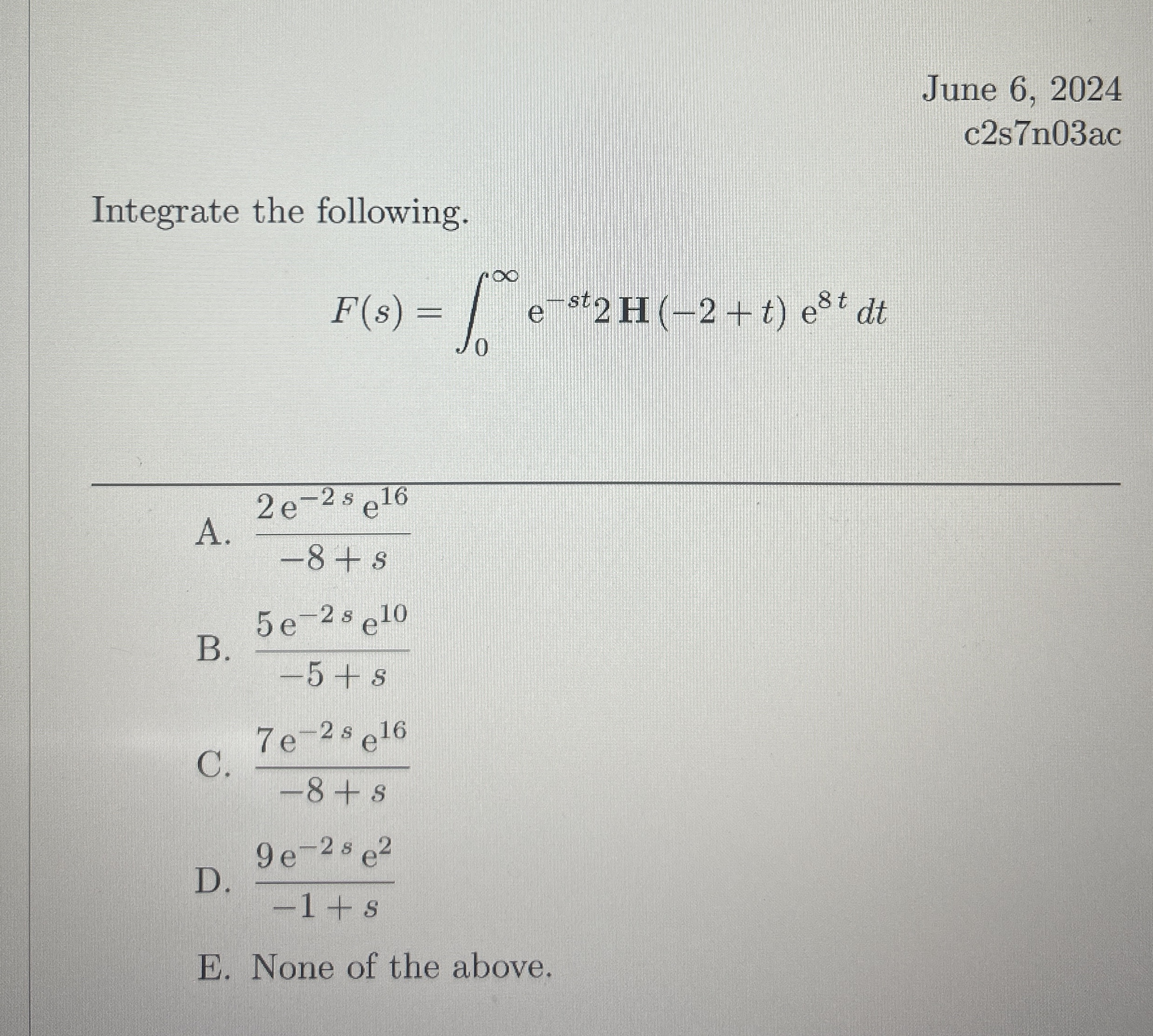 June 6 , 2 0 2 4 c 2 s 7 n 0 3 ac Integrate the