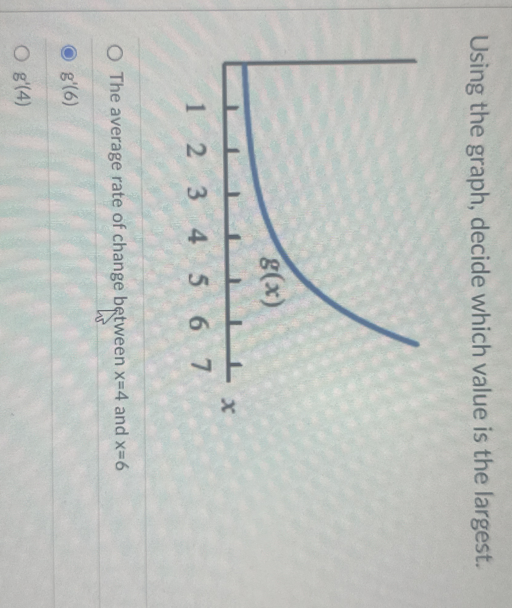 Multiple Choice: Using the graph, decide which