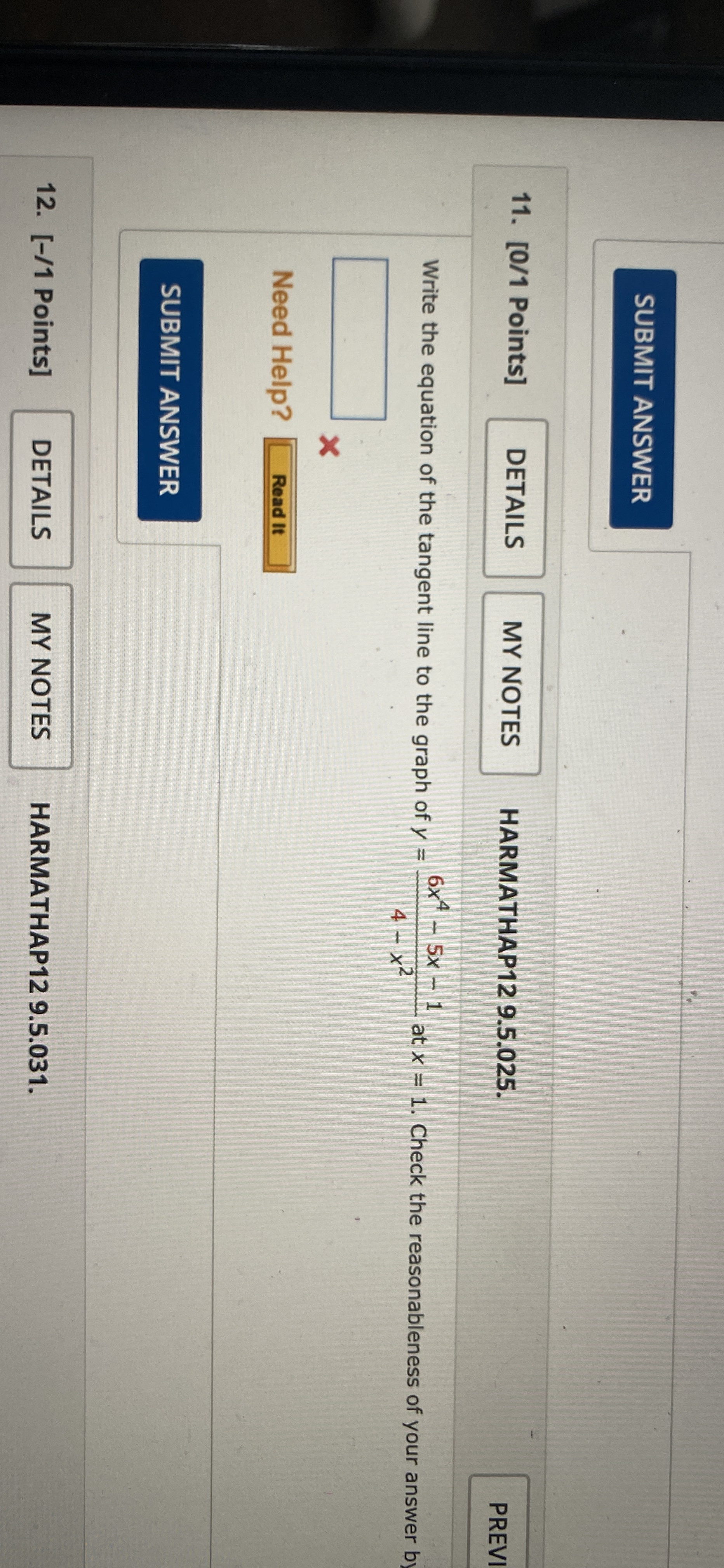 [ 0 / 1 Points ] HARMATHAP 1 2 9 . 5 . 0 2 5 .