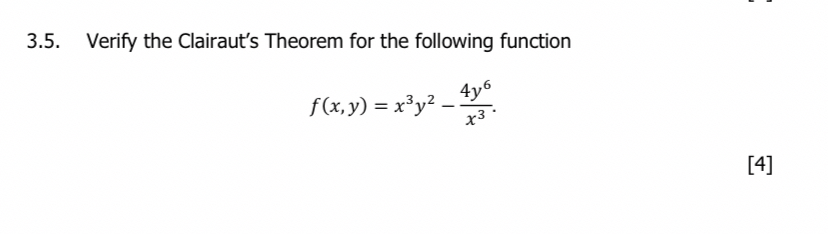3 . 5 . Verify the Clairaut's Theorem for the