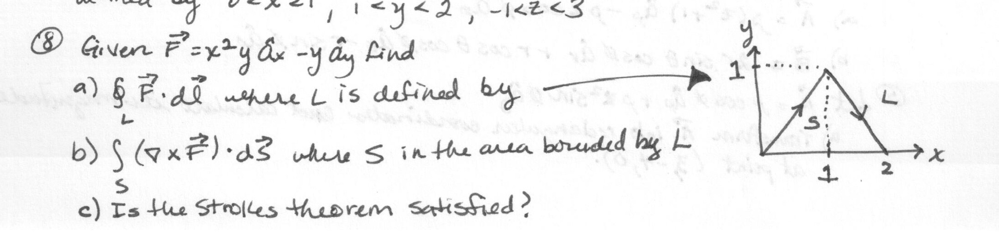 ( 8 ) Given vec ( F ) = x 2 yhat ( a ) x - yhat (