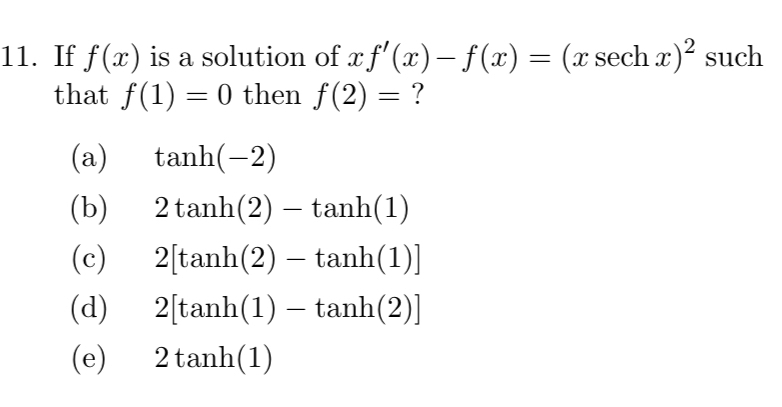 If f ( x ) is a solution of x f ' ( x ) - f ( x )