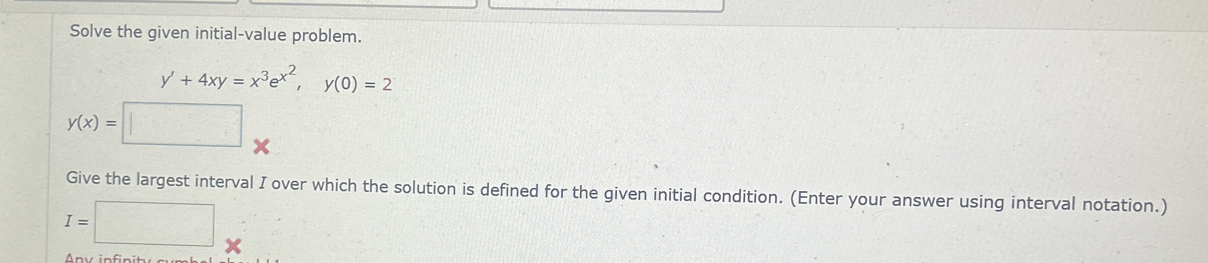Solve the given initial - value problem. y ' 4 x