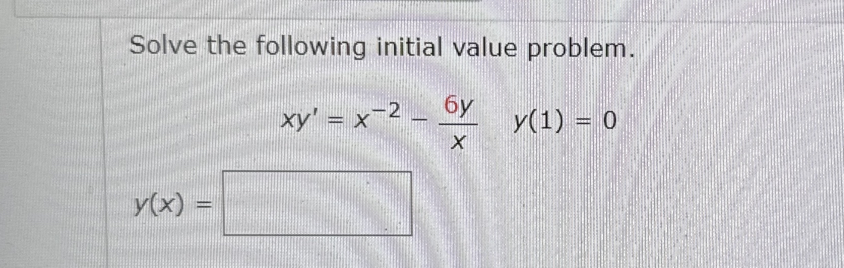 Solve the following initial value problem. x y '