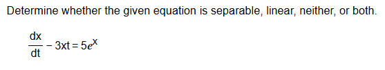 Determine whether the given equation is