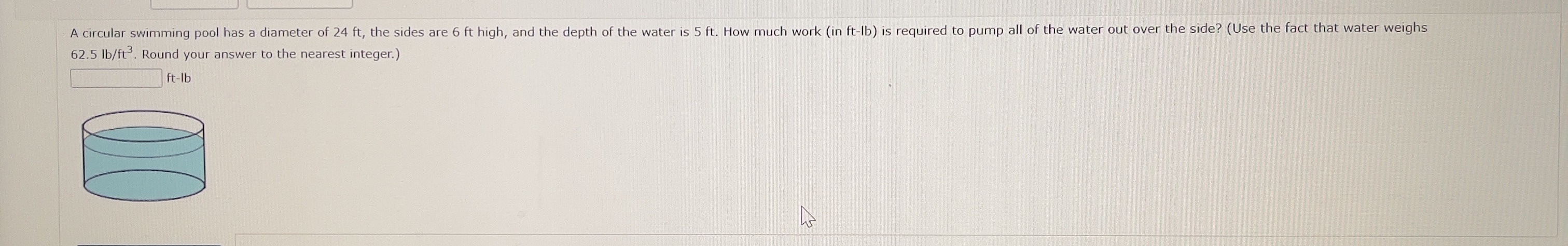A circular swimming pool has a diameter of 2 4 ft