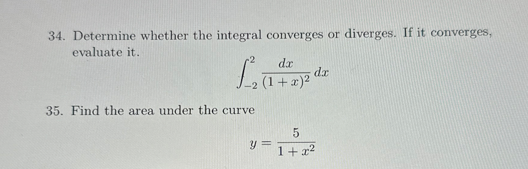 Determine whether the integral converges or