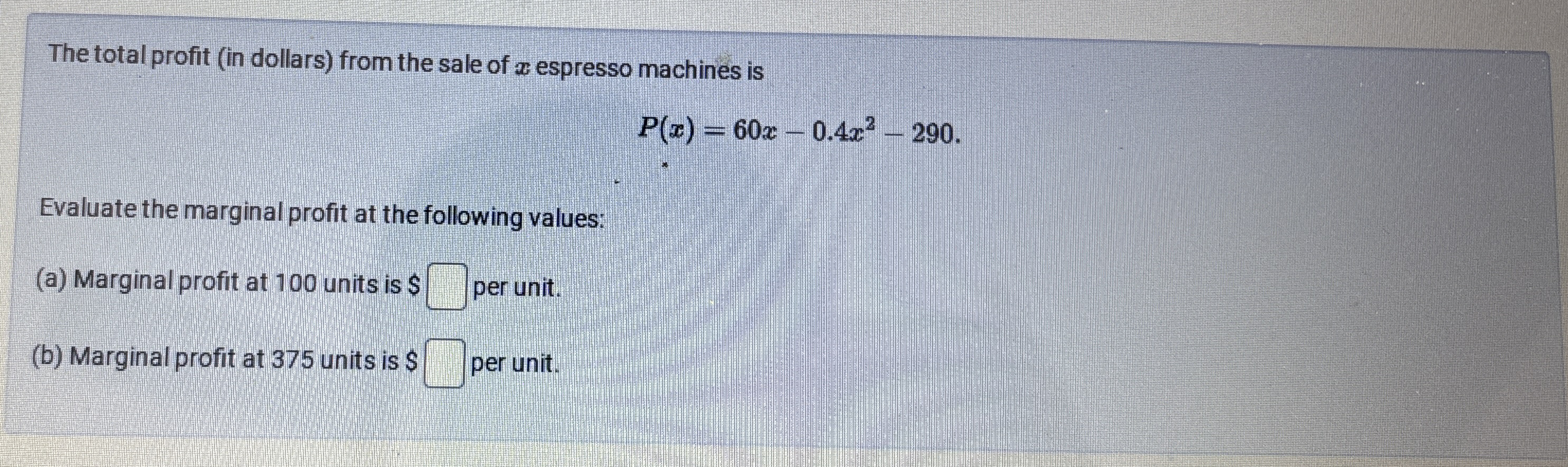The total profit ( in dollars ) from the sale of