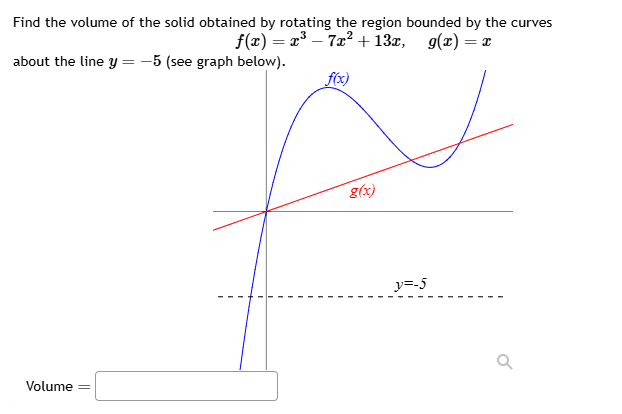 Find the volume of the solid obtained by rotating