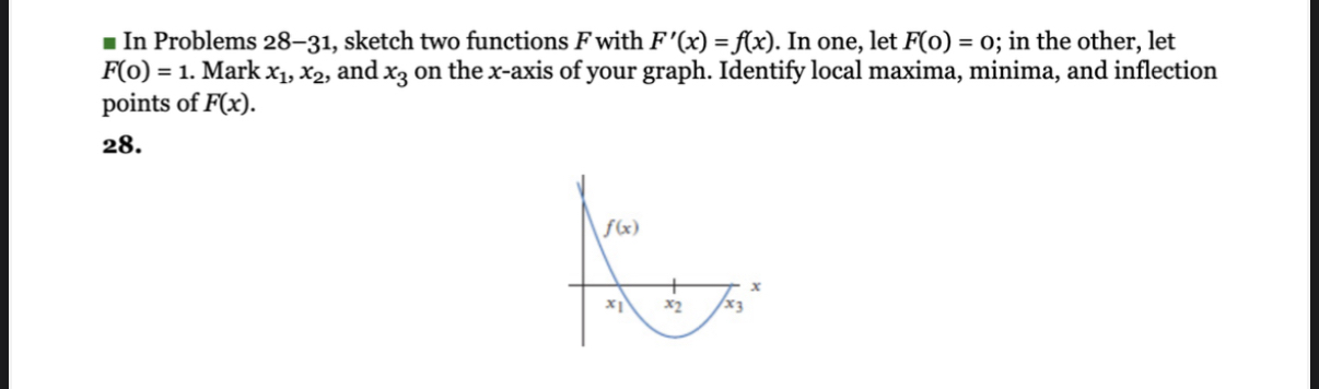 In Problems 2 8 - 3 1 , sketch two functions F