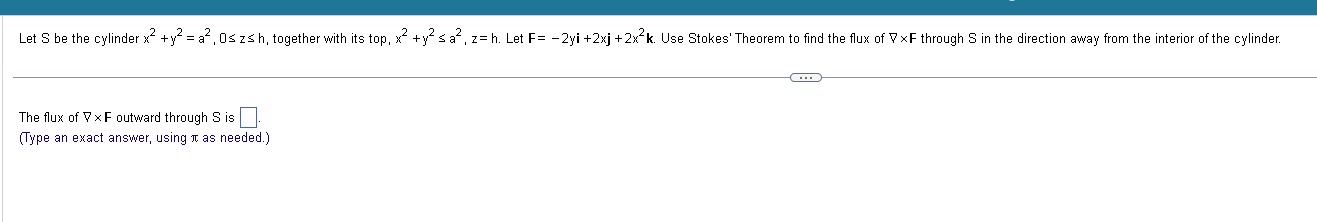 The flux of grad F outward through S is ( Type an