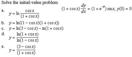 Solve the initial value problem 1 + ysinx + ( 1
