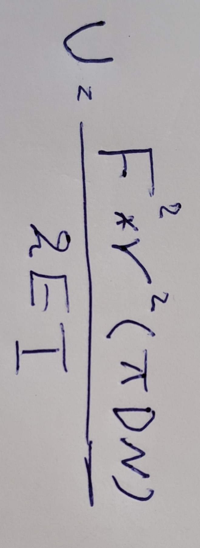 U = F 2 * r 2 ( D N ) 2 E I prove the round wire