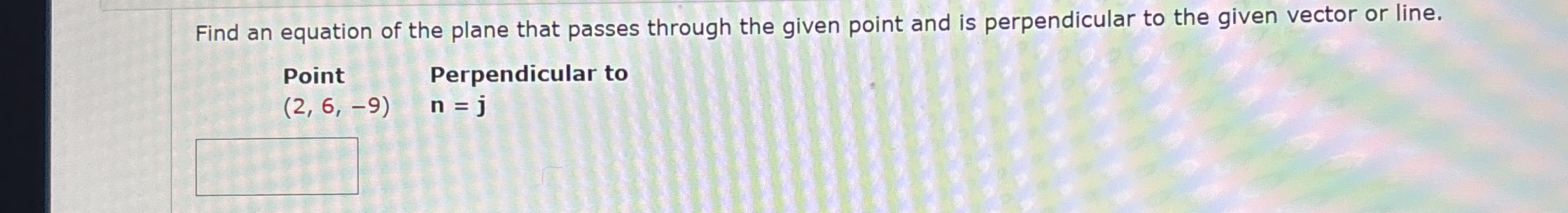 Find an equation of the plane that passes through