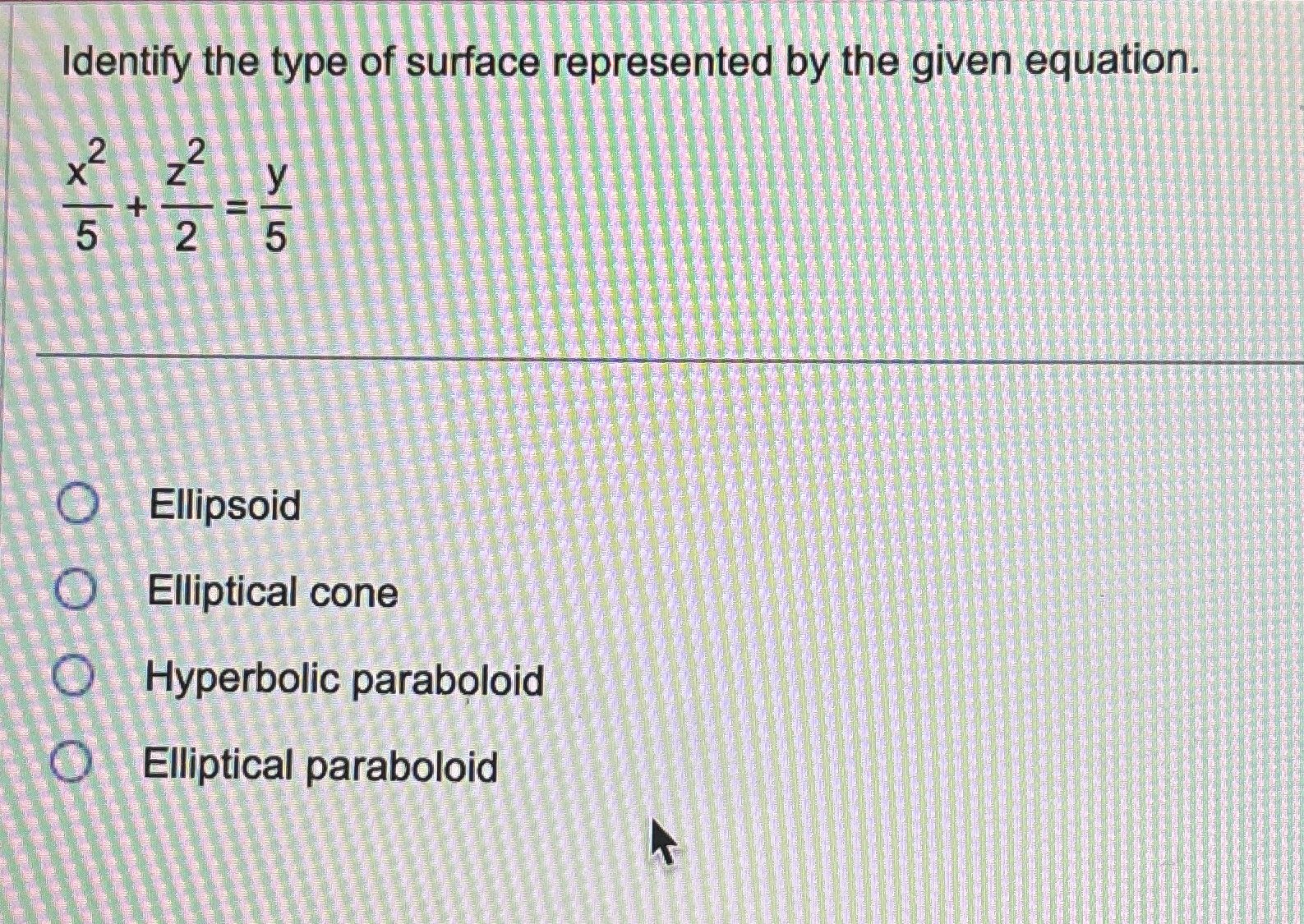 Identify the type of surface represented by the