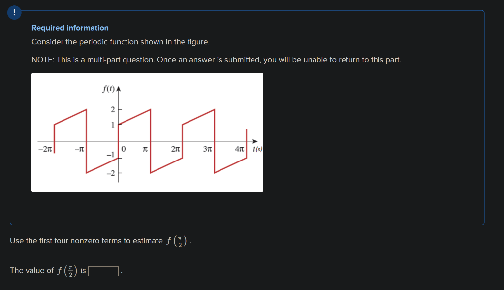 Can you solve for the first value of f ( pi / 2 )