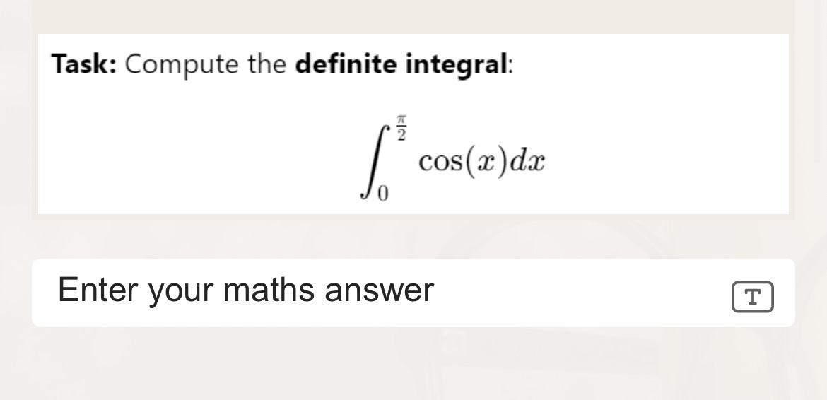 Task: Compute the definite integral: 0 2 c o s (