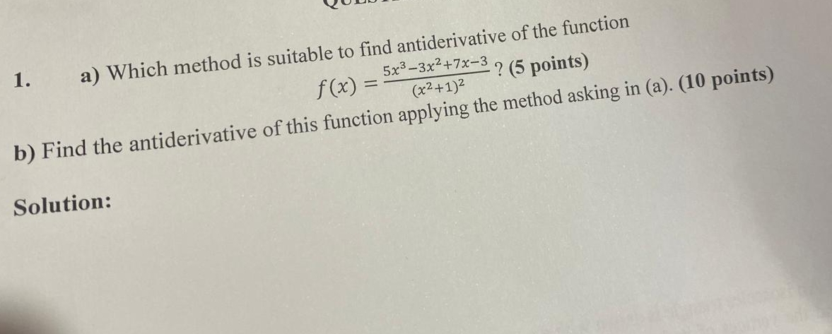 a ) Which method is suitable to find