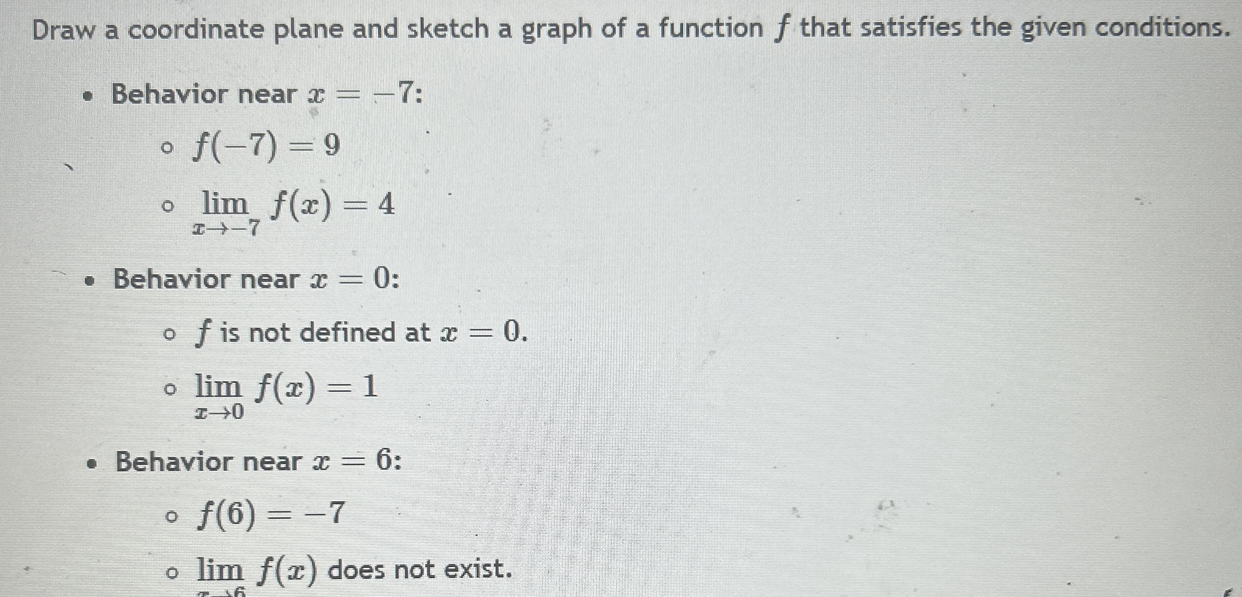 Draw a coordinate plane and sketch a graph of a