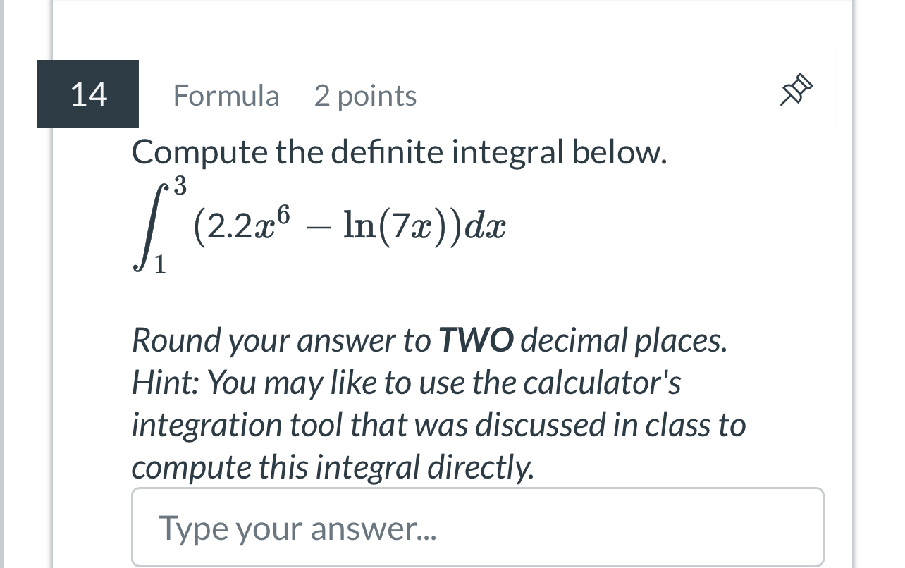 1 4 Formula 2 points Compute the definite