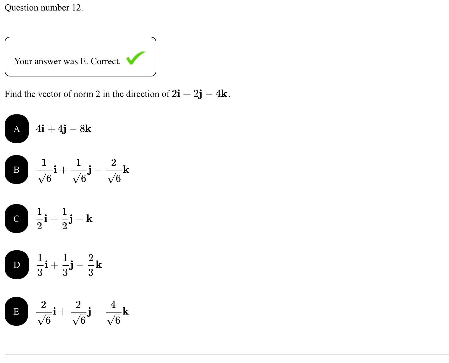 Question number 1 2 . Find the vector of norm 2