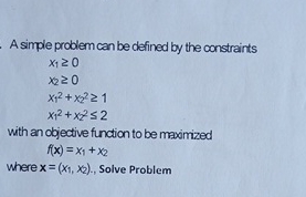 A simple problem can be defined by the