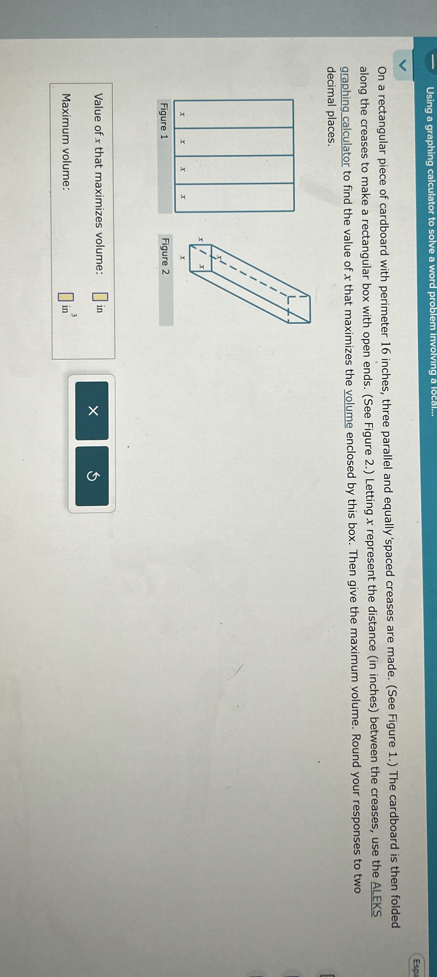 Using a graphing calculator to solve a word