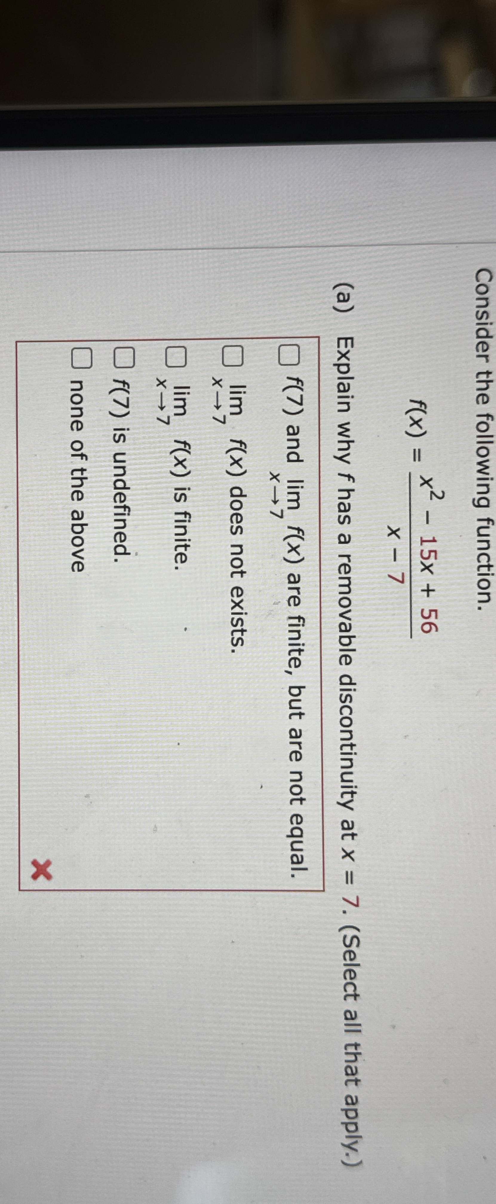 Consider the following function. f ( x ) = x 2 -