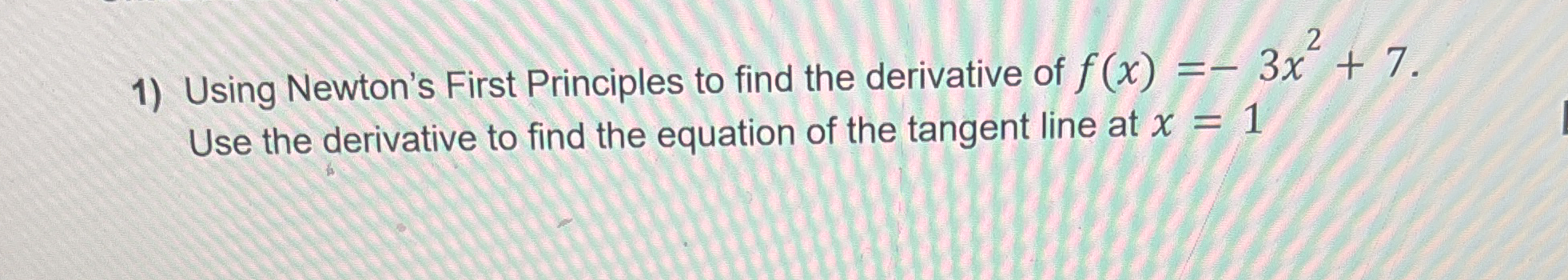 Using Newton's First Principles to find the