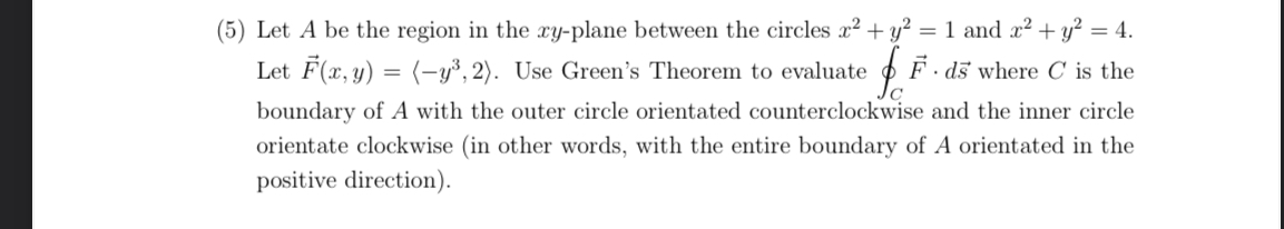 ( 5 ) Let A be the region in the x y - plane